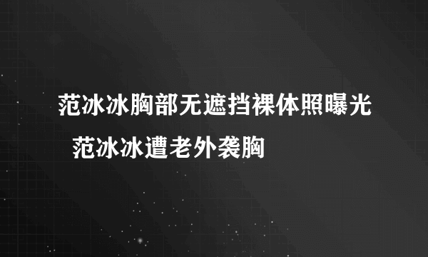 范冰冰胸部无遮挡裸体照曝光  范冰冰遭老外袭胸