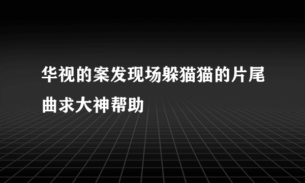 华视的案发现场躲猫猫的片尾曲求大神帮助