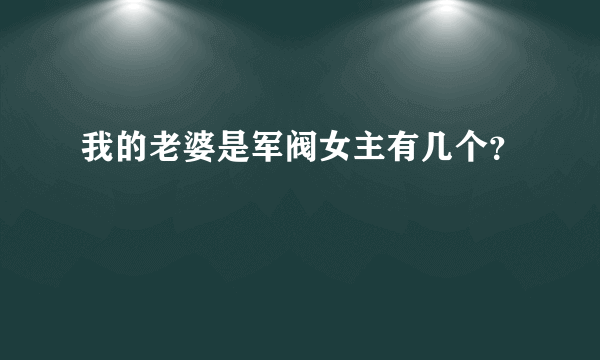 我的老婆是军阀女主有几个？