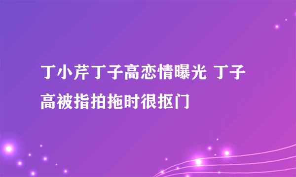 丁小芹丁子高恋情曝光 丁子高被指拍拖时很抠门