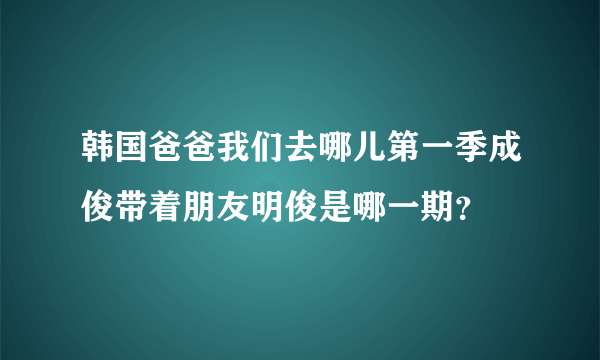 韩国爸爸我们去哪儿第一季成俊带着朋友明俊是哪一期？