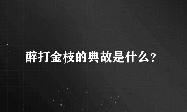 醉打金枝的典故是什么？