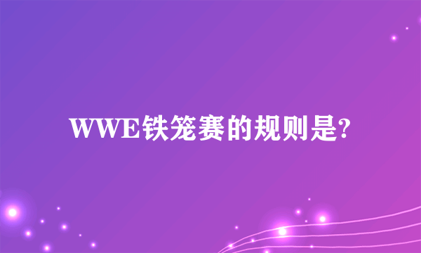 WWE铁笼赛的规则是?