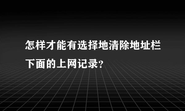 怎样才能有选择地清除地址栏下面的上网记录？