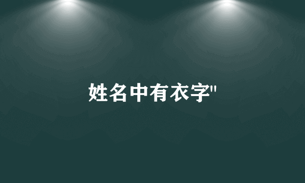 姓名中有衣字