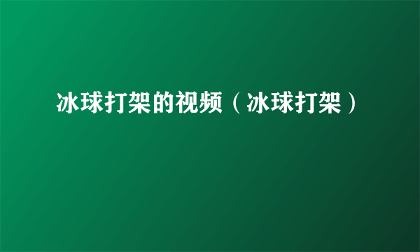 冰球打架的视频（冰球打架）