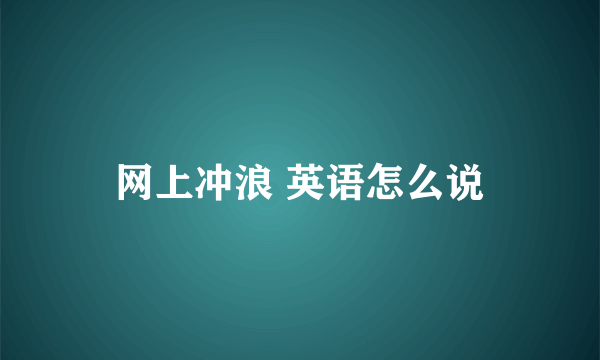 网上冲浪 英语怎么说