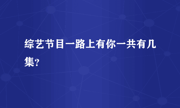 综艺节目一路上有你一共有几集？