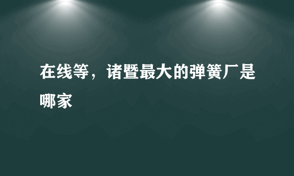 在线等，诸暨最大的弹簧厂是哪家