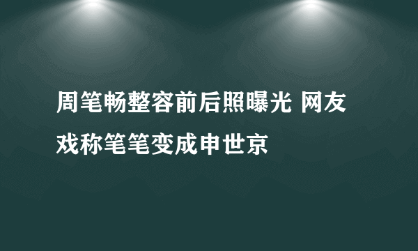 周笔畅整容前后照曝光 网友戏称笔笔变成申世京