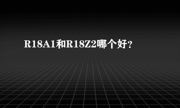 R18A1和R18Z2哪个好？