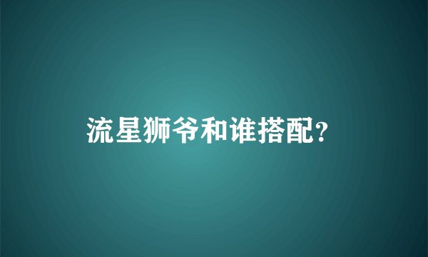 流星狮爷和谁搭配？