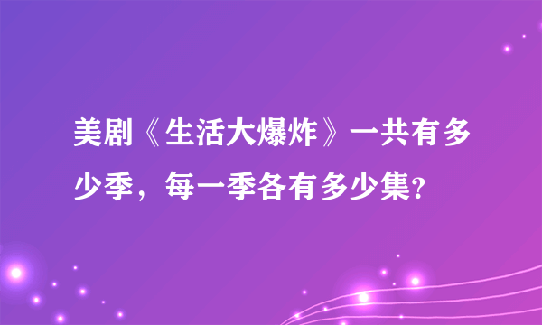 美剧《生活大爆炸》一共有多少季，每一季各有多少集？