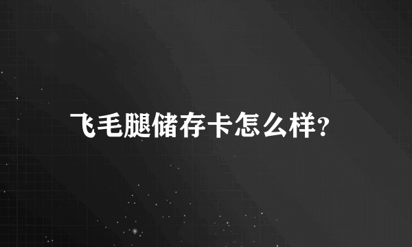 飞毛腿储存卡怎么样？