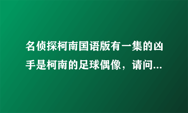 名侦探柯南国语版有一集的凶手是柯南的足球偶像，请问是哪一集