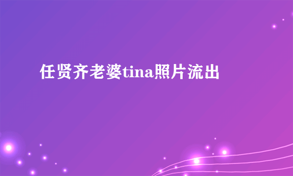 任贤齐老婆tina照片流出