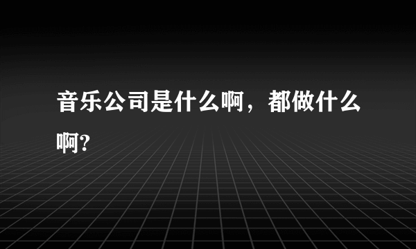 音乐公司是什么啊，都做什么啊?