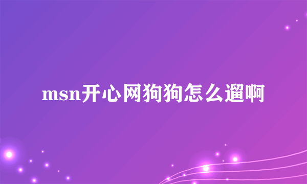 msn开心网狗狗怎么遛啊