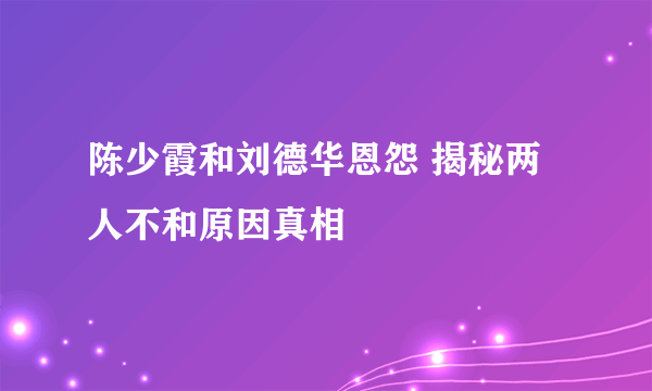 陈少霞和刘德华恩怨 揭秘两人不和原因真相