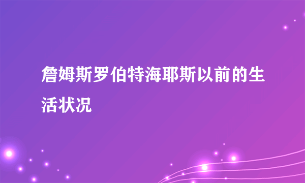 詹姆斯罗伯特海耶斯以前的生活状况