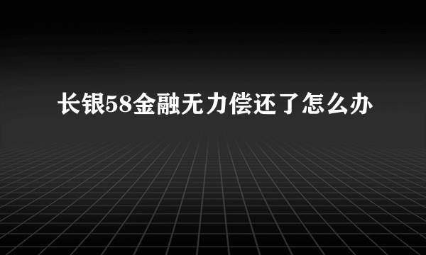 长银58金融无力偿还了怎么办 