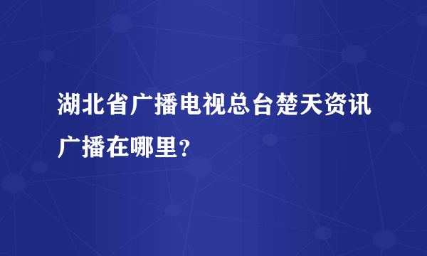 湖北省广播电视总台楚天资讯广播在哪里？