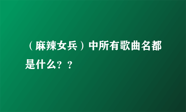 （麻辣女兵）中所有歌曲名都是什么？？