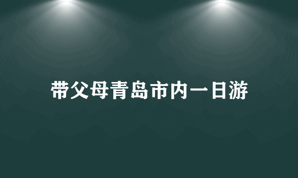 带父母青岛市内一日游