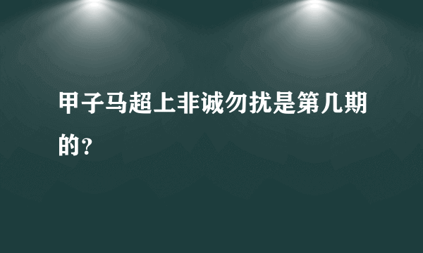 甲子马超上非诚勿扰是第几期的？