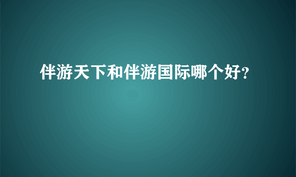 伴游天下和伴游国际哪个好？