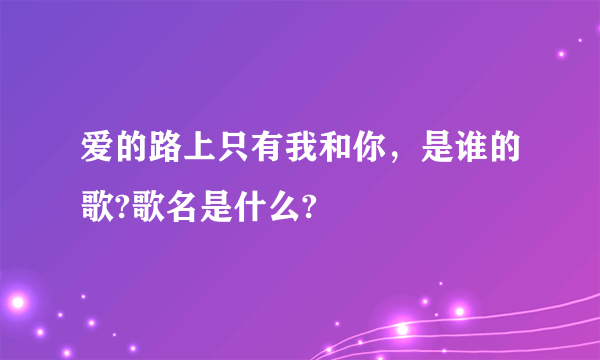 爱的路上只有我和你，是谁的歌?歌名是什么?