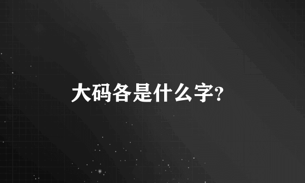 大码各是什么字？