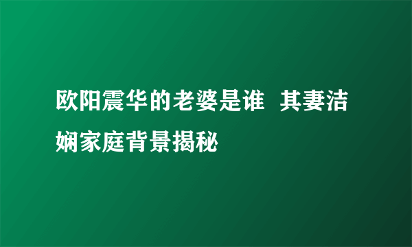 欧阳震华的老婆是谁  其妻洁娴家庭背景揭秘