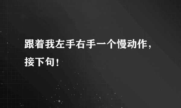 跟着我左手右手一个慢动作，接下句！