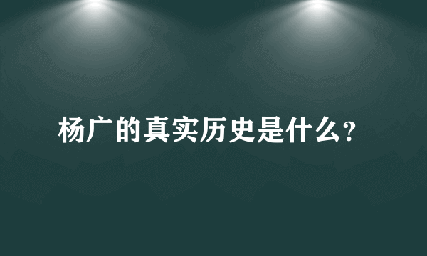 杨广的真实历史是什么？