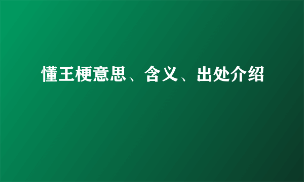 懂王梗意思、含义、出处介绍