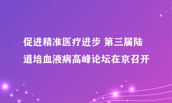 促进精准医疗进步 第三届陆道培血液病高峰论坛在京召开