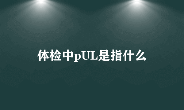 体检中pUL是指什么