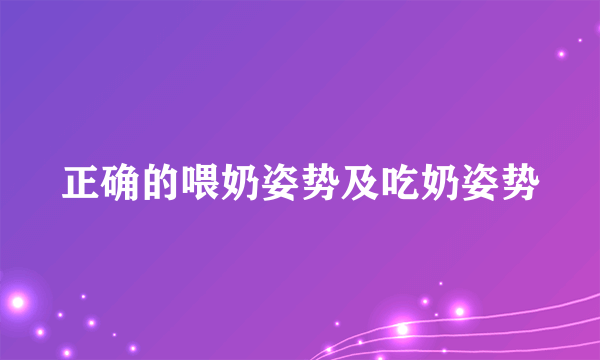 正确的喂奶姿势及吃奶姿势