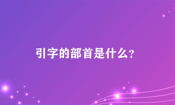 引字的部首是什么？