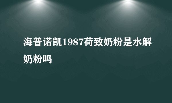 海普诺凯1987荷致奶粉是水解奶粉吗