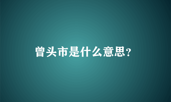 曾头市是什么意思？