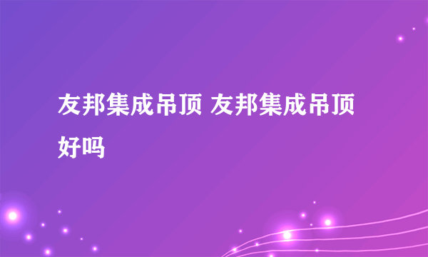 友邦集成吊顶 友邦集成吊顶好吗