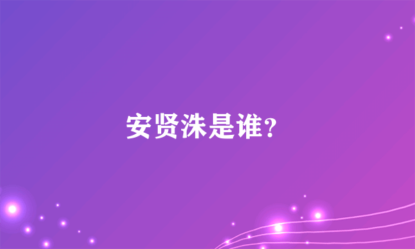 安贤洙是谁？