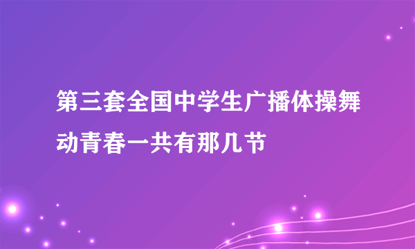 第三套全国中学生广播体操舞动青春一共有那几节