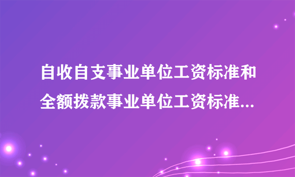 自收自支事业单位工资标准和全额拨款事业单位工资标准有什么区别？