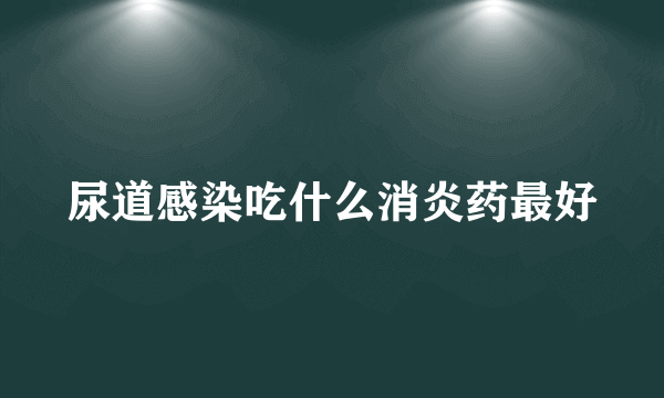 尿道感染吃什么消炎药最好