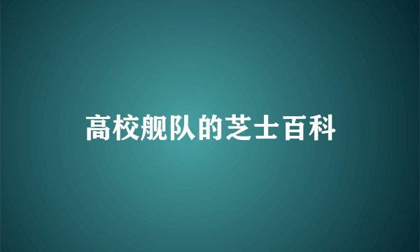 高校舰队的芝士百科