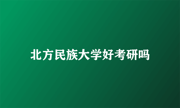 北方民族大学好考研吗