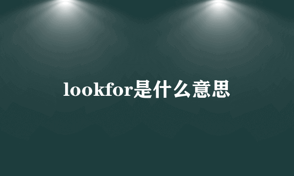 lookfor是什么意思